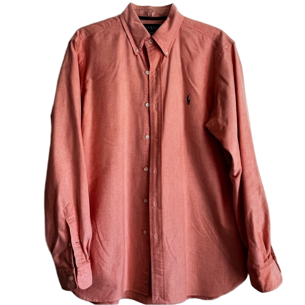 Polo Ralph Lauren Coral Classic Fit Button Down Shirt Mens Medium Long Sleeve